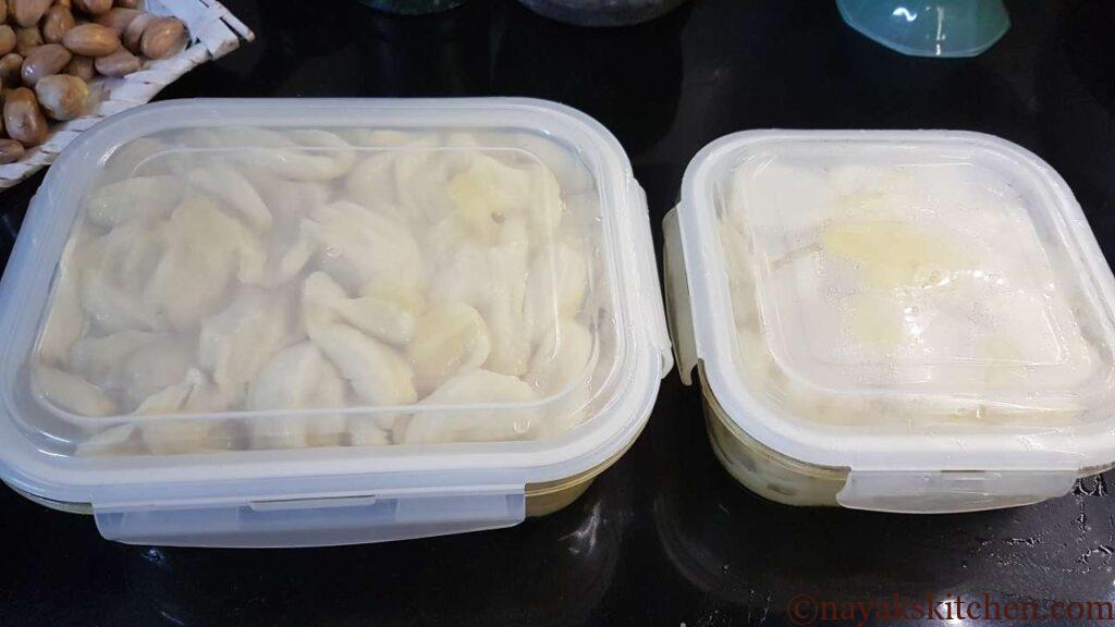Storing jackfruit in glass containers