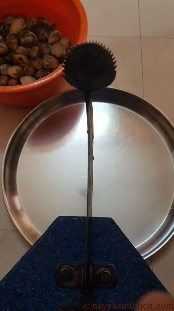 Cleaning clams on an 'Aadoli'