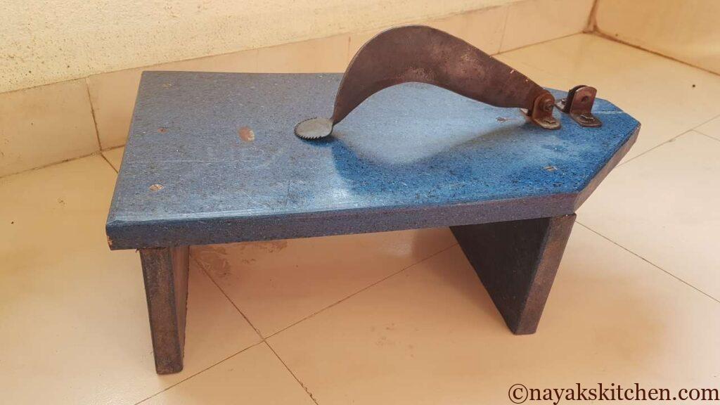 Aadoli - kitchen tool to scrape coconut, chop vegetables and clean fish.