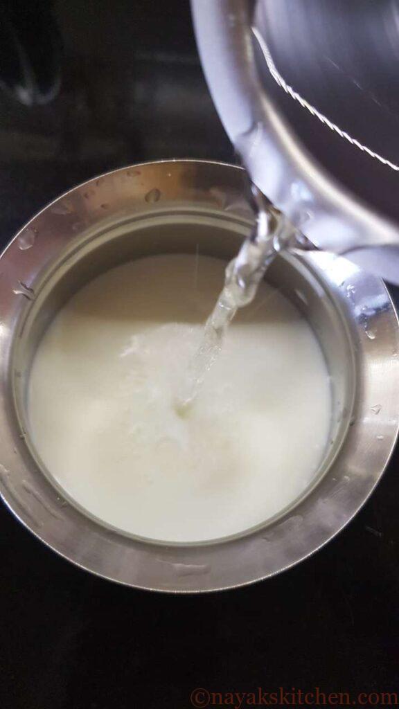 Adding water to milk