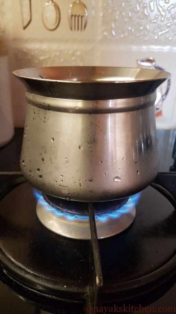 Bringing the Kashaya drink to a boil