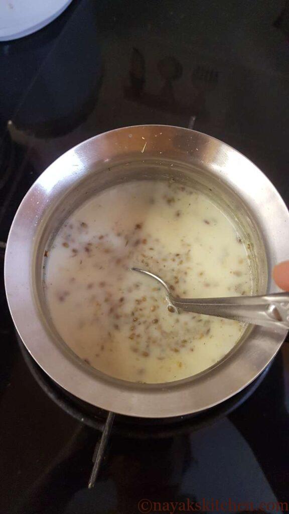 Stirring the kashayam drink