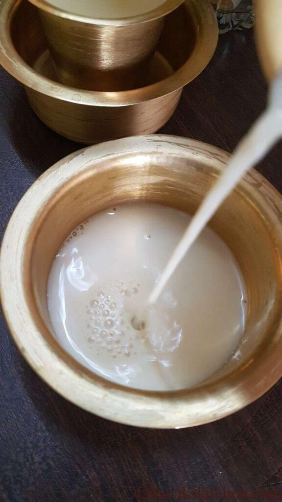 Pouring kashaya in cups