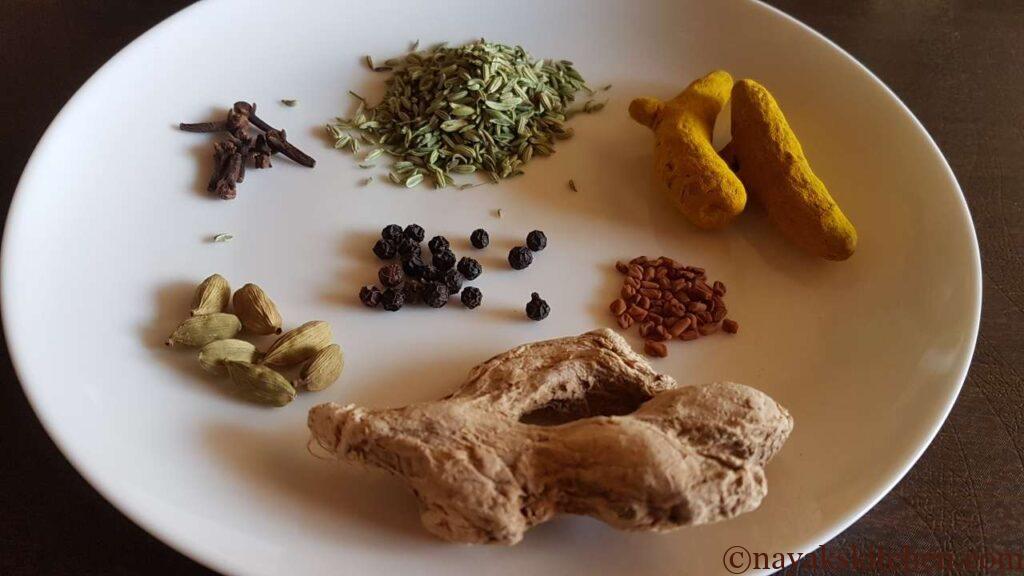 Ingredients in a plate