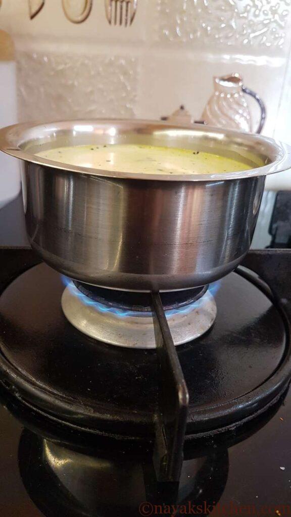Boiling haldi and milk
