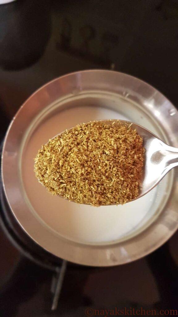 Adding Kashaya powder