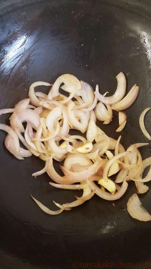 Onion turns soft and golden