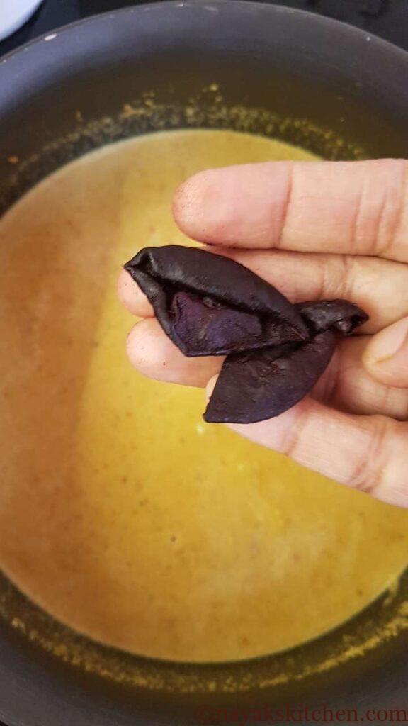 Adding kokum to goan clam curry