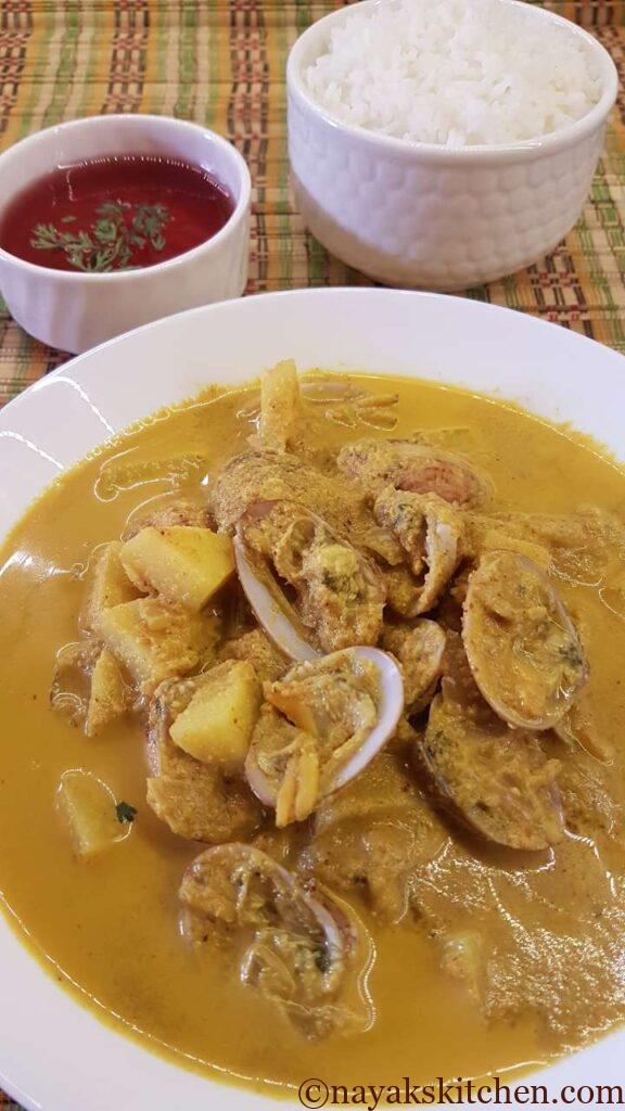 Goan curry recipe (clams recipe indian)/Tisrya masala