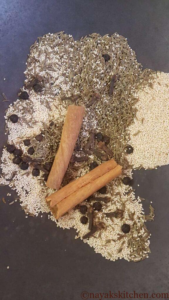 Dry roasting spices