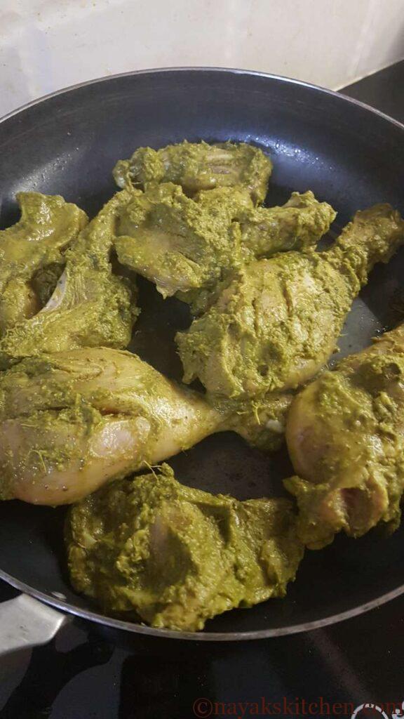 Cooking marinated chicken