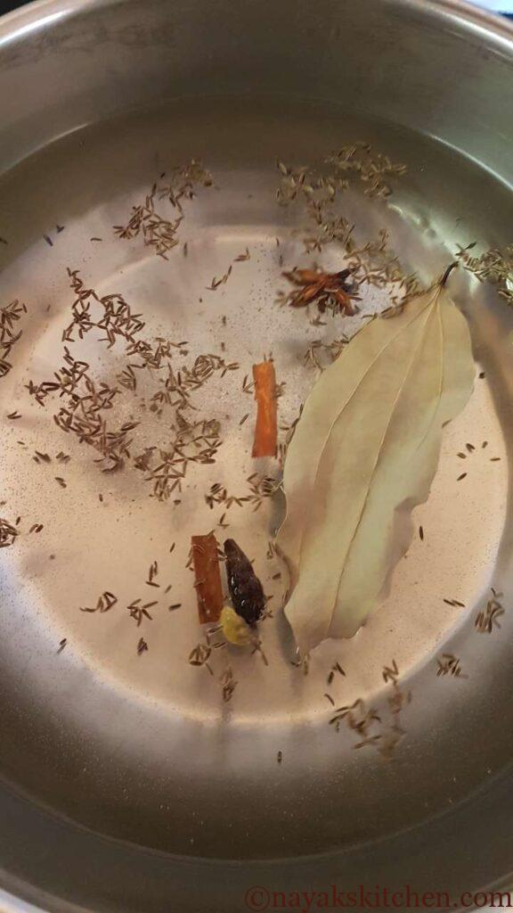 Adding whole spices to water