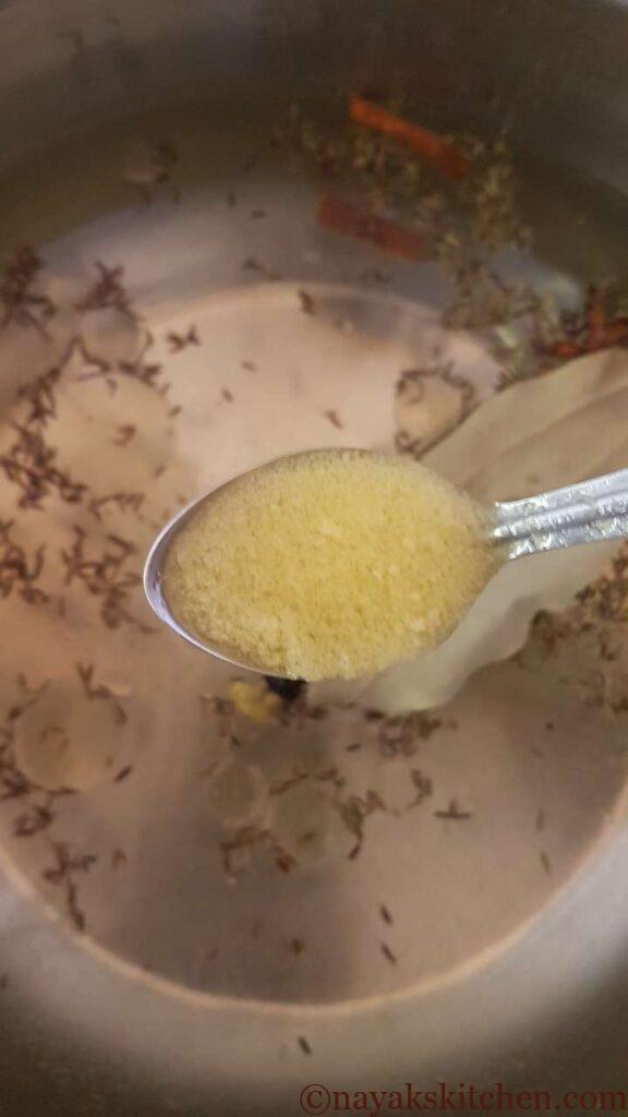 Adding ghee to water