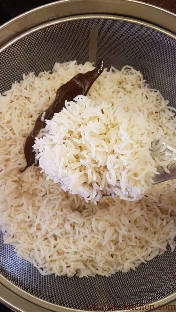 Cooked basmati rice