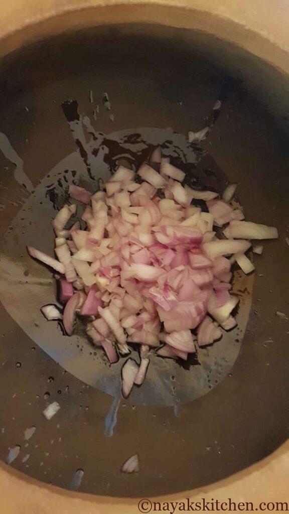 Adding chopped onion