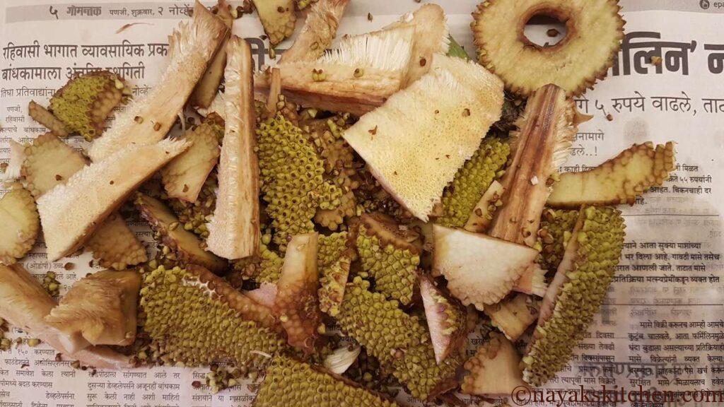 Leftovers of raw jackfruit