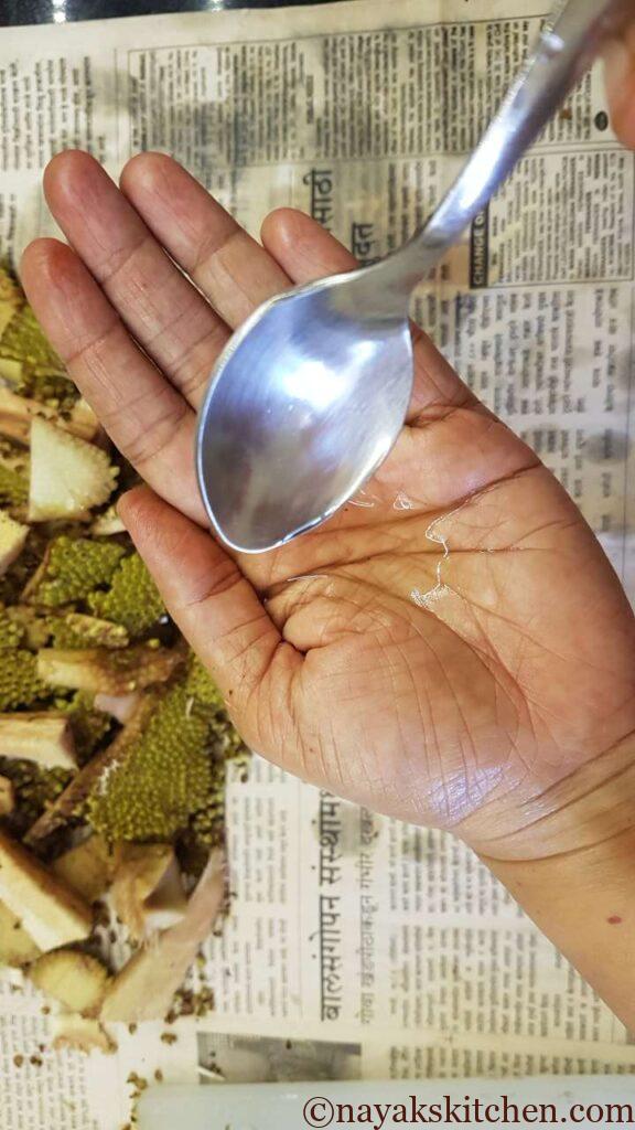 Applying oil to hands