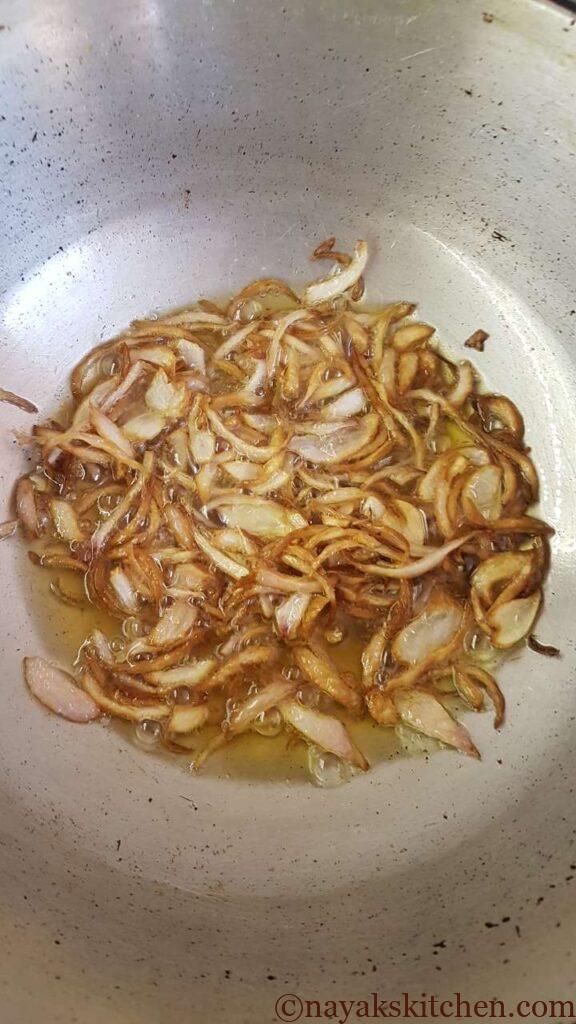 Deep frying onion