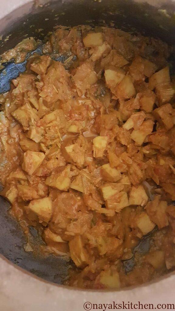 Drying up the masala