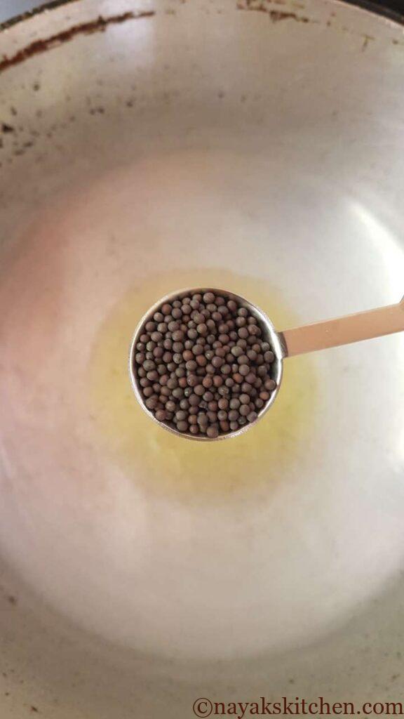 Adding mustard seeds