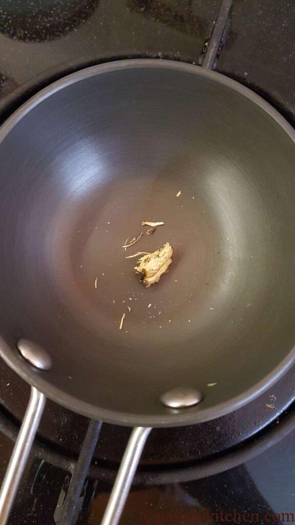 Dry roasting asafoetida