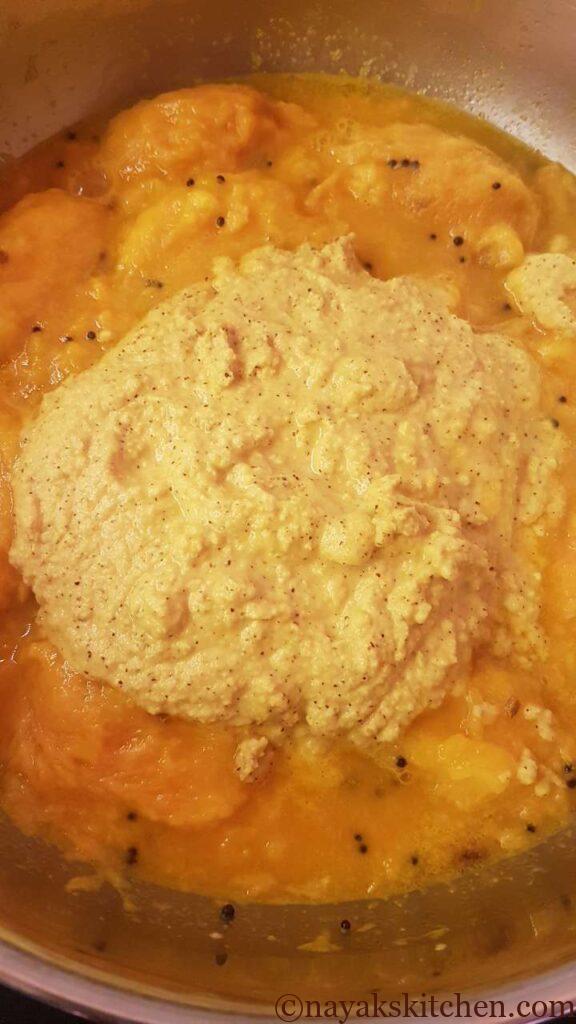 Adding the prepared masala paste